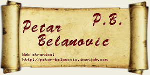 Petar Belanović vizit kartica